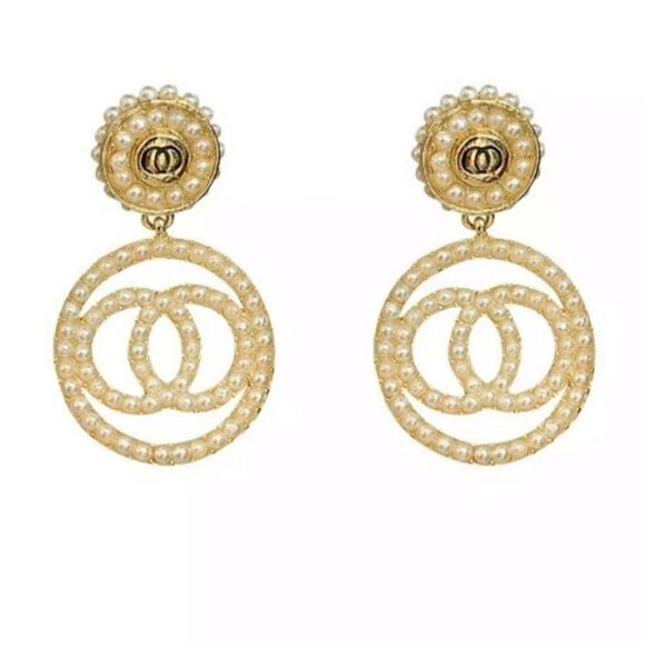 New Gold White Pearl Earrings EarRing - Picture 4 of 8